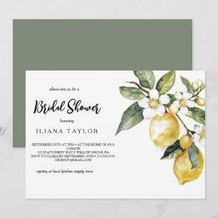 Botanical Orange and Lemon Garland Bridal Shower Invitation