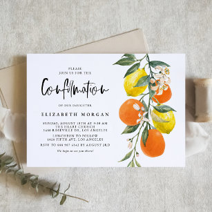 Botanical Orange and Lemon Garland Confirmation Invitation