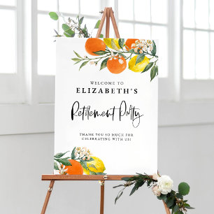 Botanical Orange and Lemon Summer Retirement Party Poster