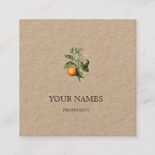 BOTANICAL "ORANGE BLOSSOM"  REDOUTÉ BUSINESS CARD (Front)