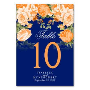 Botanical Orange Flowers   Table Cards