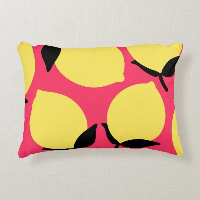 Botanical Orange Red Citrus Fruit Pattern Decorative Cushion (Front)