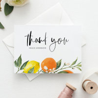 Botanical Oranges and Lemons Graduation Thank You