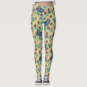 Botanical Orchid Garden with Butterflies II Leggings