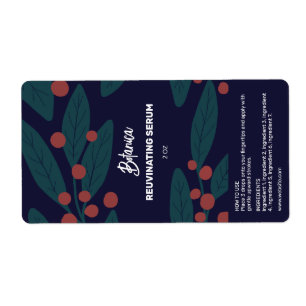 Botanical Organic Serum Dropper Bottle Labels