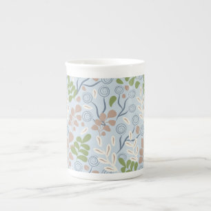 Botanical organic shapes bone china mug