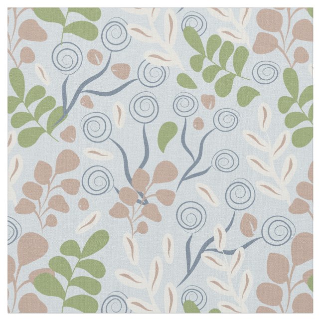 Botanical organic shapes fabric (Close Up)