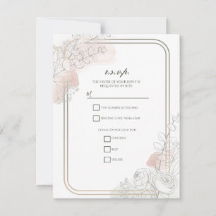 Botanical Outline Sage & Blush Floral Wedding Invitation