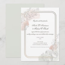 Botanical Outline Sage & Blush Floral Wedding 