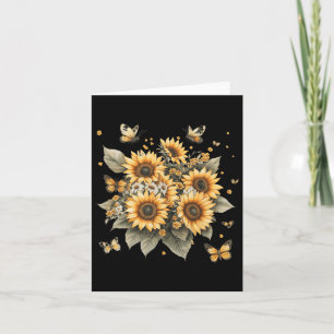 Botanical Painting Of Sunflower Bouquet  Card