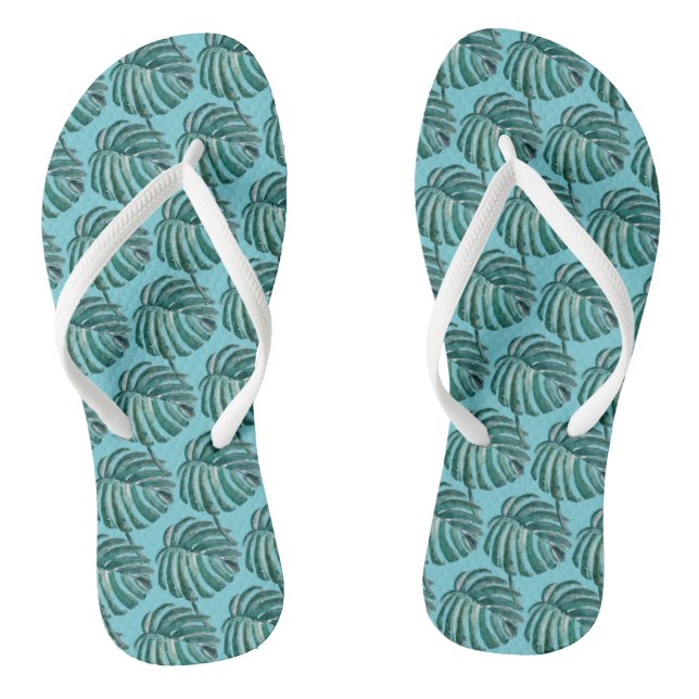 Botanical Palm Tree Print Jandals (Footbed)