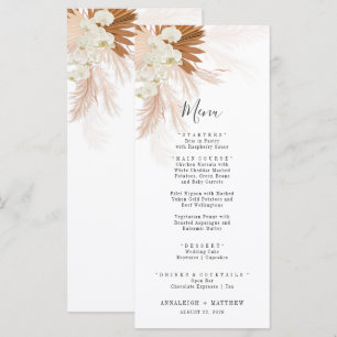 Botanical Pampas Grass Desert Palms Wedding Menu