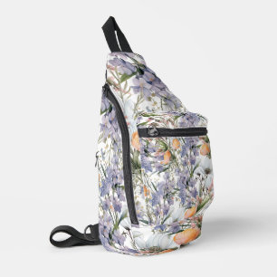 Botanical pastel colours wildflower summer floral sling bag