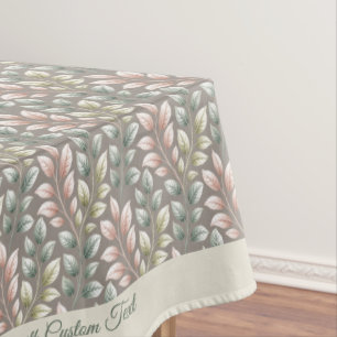 Botanical Pastel Leaves Elegant Custom Design Tablecloth