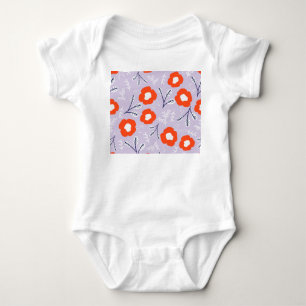 Botanical Pastel Pink: Floral Pattern Baby Bodysuit