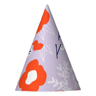 Botanical Pastel Pink: Floral Pattern Party Hat
