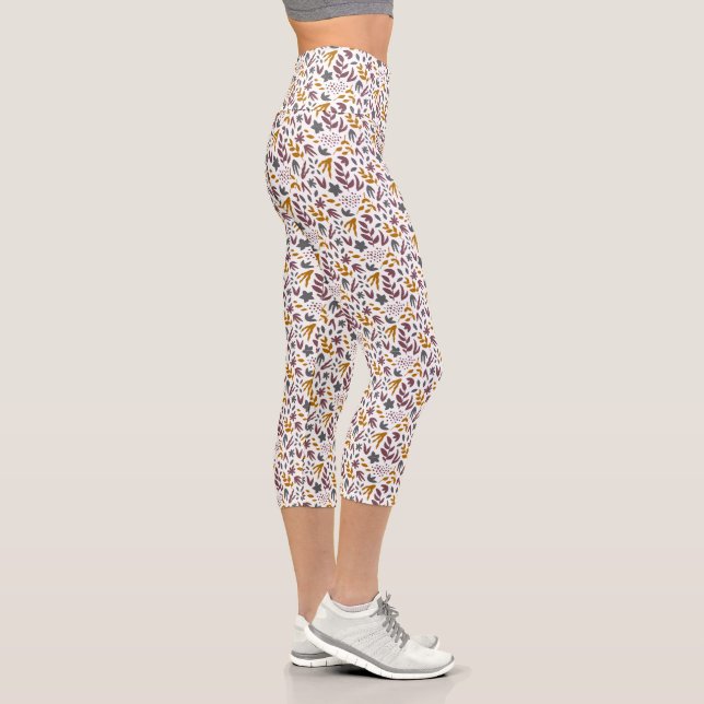 Botanical Pattern Customise Capri Leggings (Right)