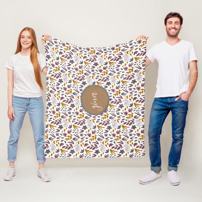 Botanical Pattern Customise Fleece Blanket (In Situ)