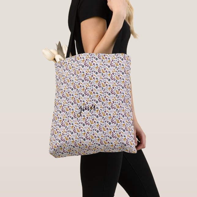 Botanical Pattern Customise Tote Bag (Close Up)