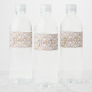Botanical Pattern Customise Water Bottle Label
