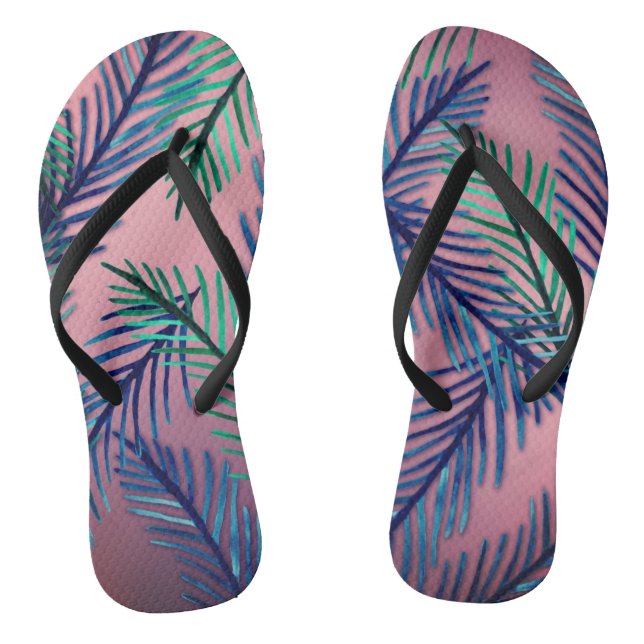 Botanical Pattern  Flip Flops (Footbed)