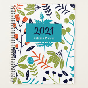 Botanical Pattern Modern Floral Personalised Planner