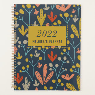 Botanical Pattern Modern Personalised Year 2022 Planner