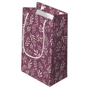 Botanical Pattern Muted Plum - Gift Bag