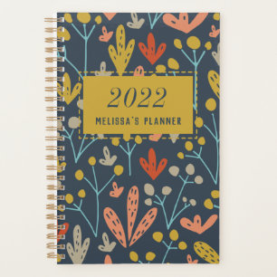 Botanical Pattern Personalised Year 2022 Planner