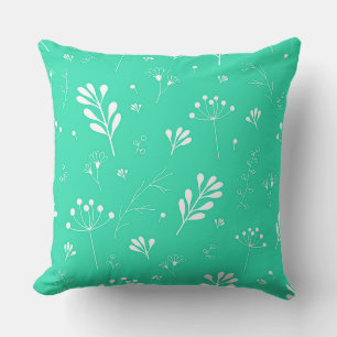 Botanical Pattern With Minimalistic Floral Element Cushion