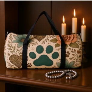 Botanical Paw Print Travel Kit  Duffle Bag