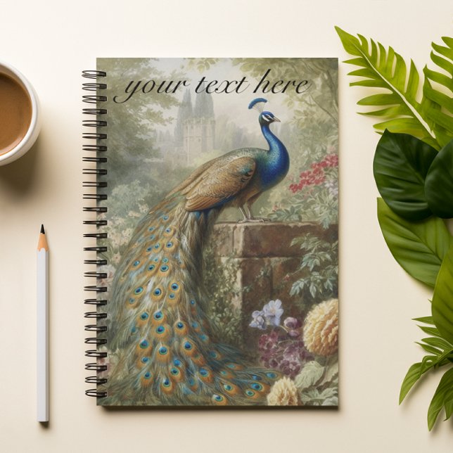 Botanical: peacock customisable notebook (Creator Uploaded)