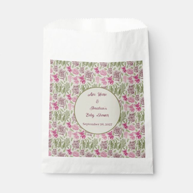 Botanical Peony Eucalyptus Girl Baby Shower  Favour Bags (Front)