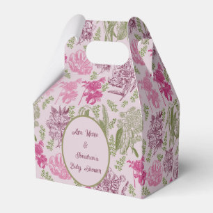 Botanical Peony Eucalyptus Girl Baby Shower  Favour Box