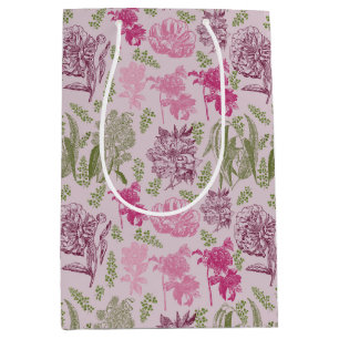 Botanical Peony Eucalyptus Girl Baby Shower Medium Gift Bag