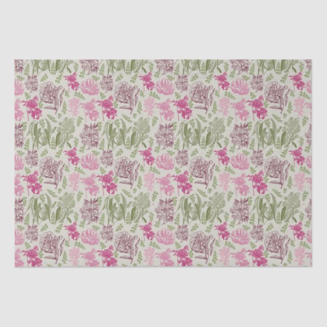 Botanical Peony Eucalyptus Girl Baby Shower  Tissue Paper (Front)