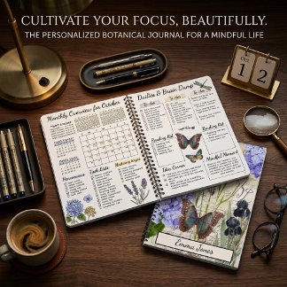 Botanical personalised bullet journal