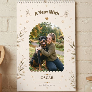Botanical Personalised Dog Photo Easy Custom Calendar