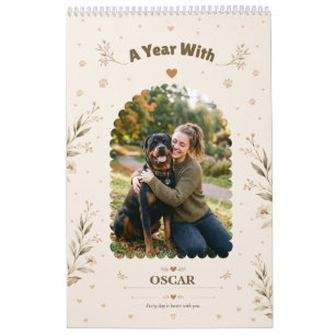 Botanical Personalised Dog Photo Easy Custom Calendar