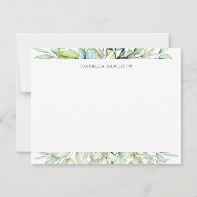 Botanical Personalised Stationery Card (Front)