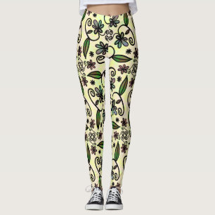 botanical petals leggings