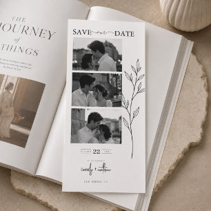 Botanical Photo Booth Save the Date Wedding Card.