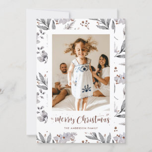 Botanical Photo Merry Christmas Card