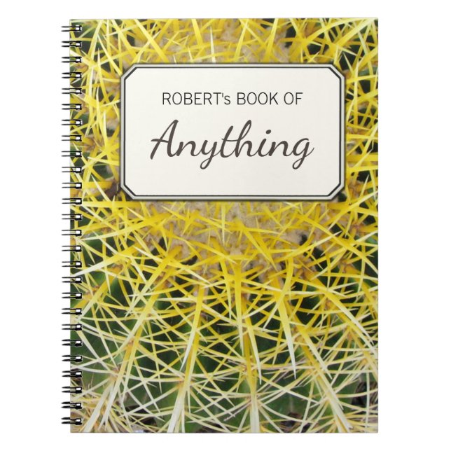 Botanical Photo Tropical Cactus Personalised Notebook (Front)