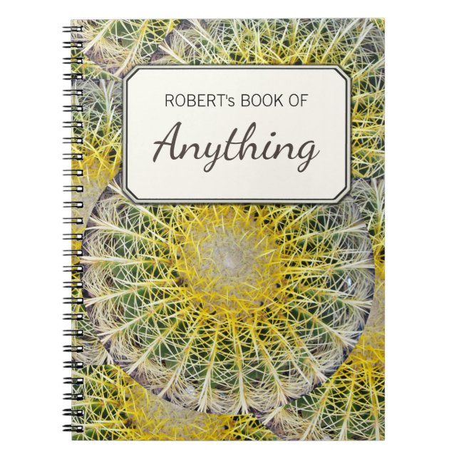 Botanical Photo Tropical Cactus Personalised Spiral Notebook (Front)