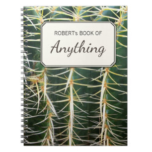 Botanical Photo Tropical Cactus Personalised Spiral Notebook