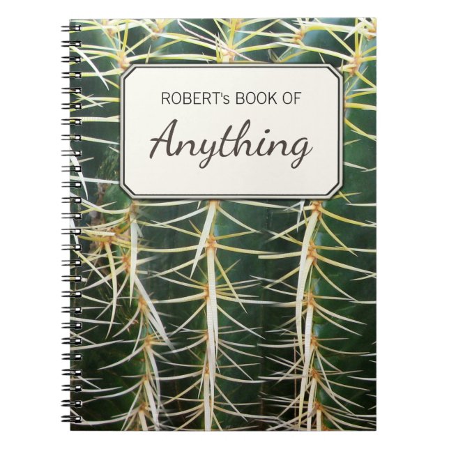 Botanical Photo Tropical Cactus Personalised Spiral Notebook (Front)