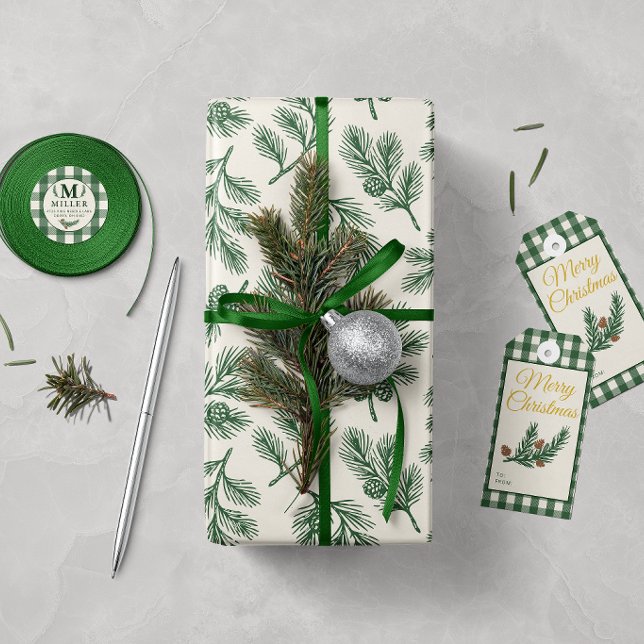 Botanical Pinecone Christmas Wrapping Paper (Creator Uploaded)