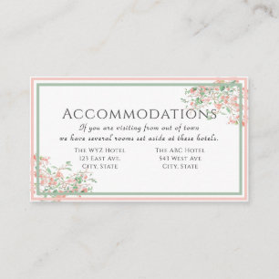 Botanical Pink and Green Boho Wedding Information  Enclosure Card