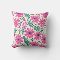 Botanical Pink Daisies Watercolor Pattern